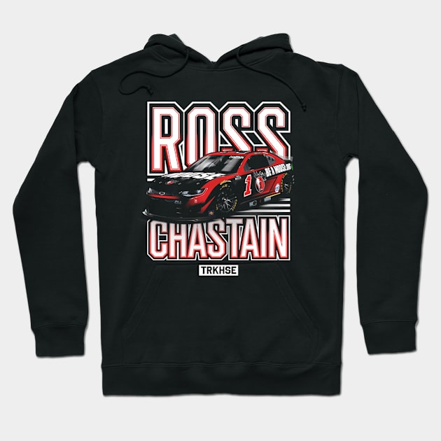 Ross Chastain Trackhouse Black Car Hoodie by ganisfarhan